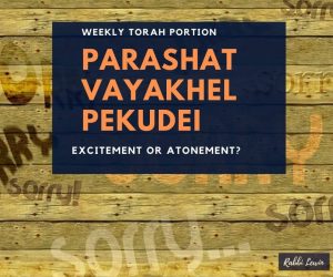Parashat Vayakhel Pekudei Excitement or Atonement?